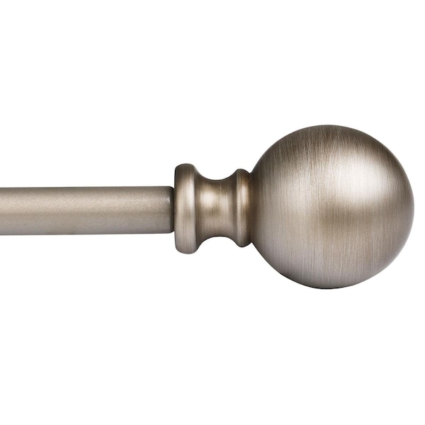 Escenografia 86-120 in. Adjustable Curtain Rod with Round Finials - Satin Nickel ES3262788 - main